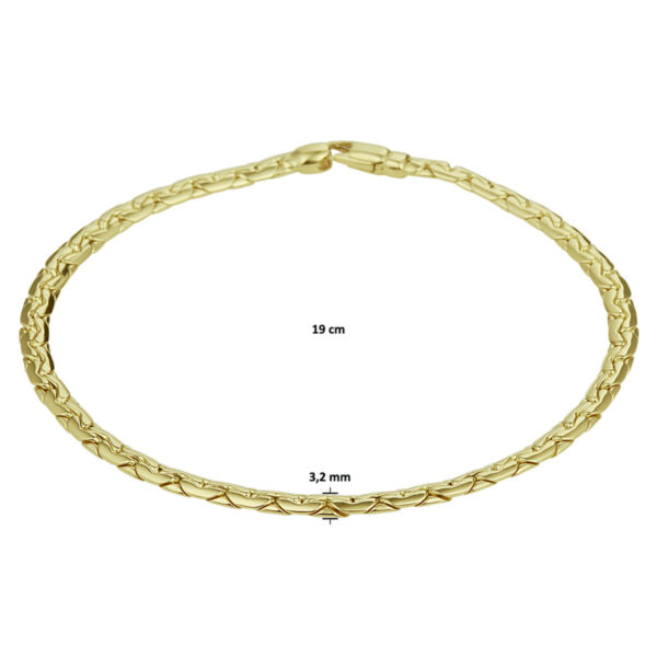 armband 3,2 mm 19 cm 14K geelgoud - Afbeelding 3