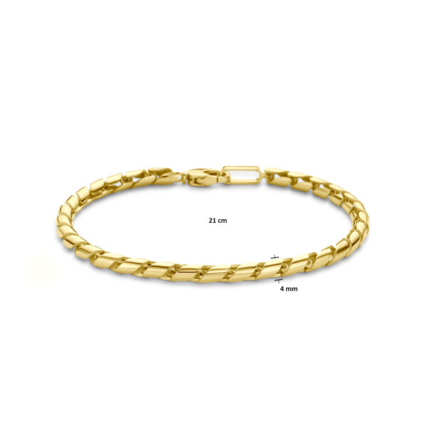 armband 4 mm 21 cm 14K geelgoud - Afbeelding 3