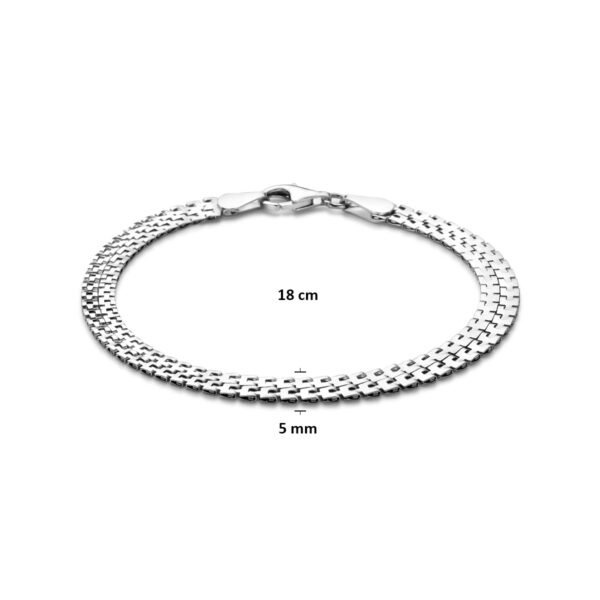 armband 5 mm 18 cm zilver gerhodineerd - Afbeelding 3