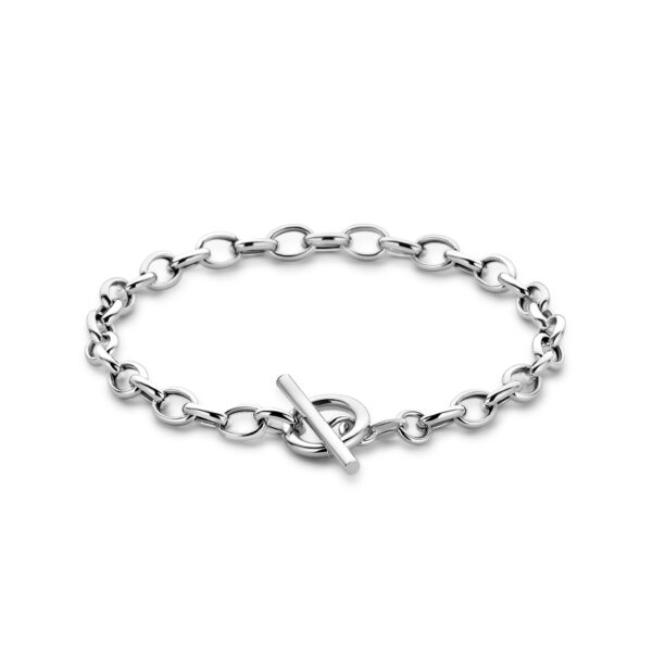 armband 5 mm 18,5 cm kapittelslot zilver gerhodineerd