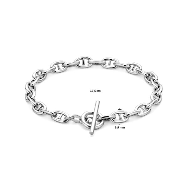 armband 5,9 mm 19 cm kapittelslot zilver gerhodineerd - Afbeelding 3