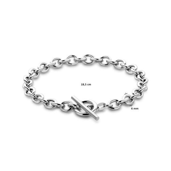 armband 6 mm 18,5 cm kapittelslot zilver gerhodineerd - Afbeelding 3