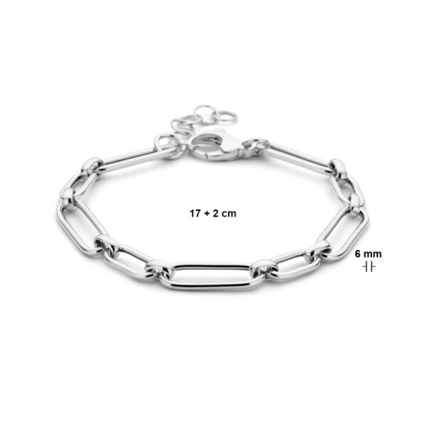 armband 6,0 mm 17 + 2 cm zilver gerhodineerd - Afbeelding 3
