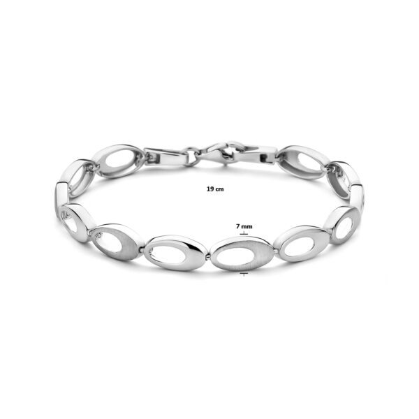 armband 7,0 mm 19 cm poli / mat zilver gerhodineerd - Afbeelding 3