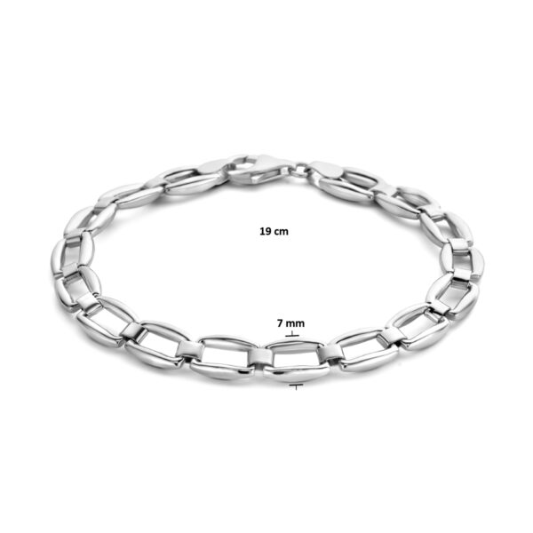 armband 7,0 mm 19 cm zilver gerhodineerd - Afbeelding 3