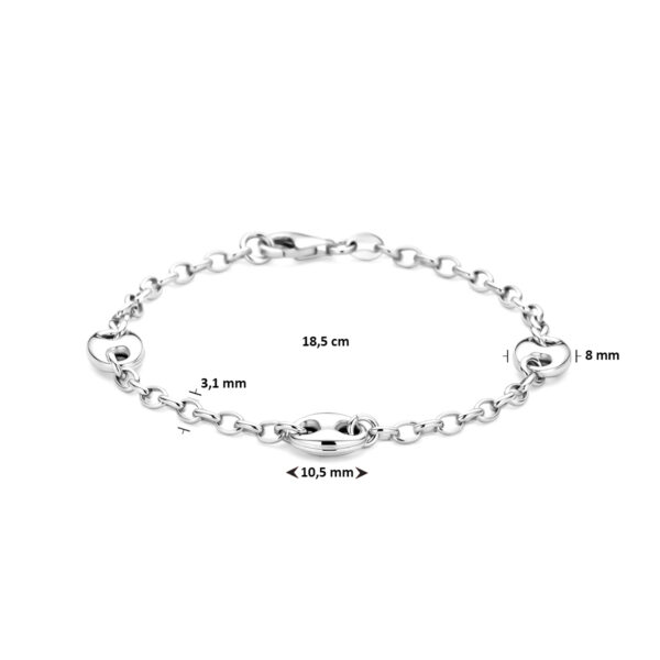 armband 8,0 mm 18,5 cm zilver gerhodineerd - Afbeelding 3