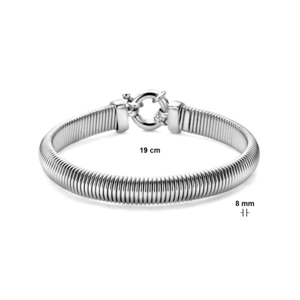 armband 8,0 mm 19 cm met groot springslot zilver gerhodineerd - Afbeelding 3