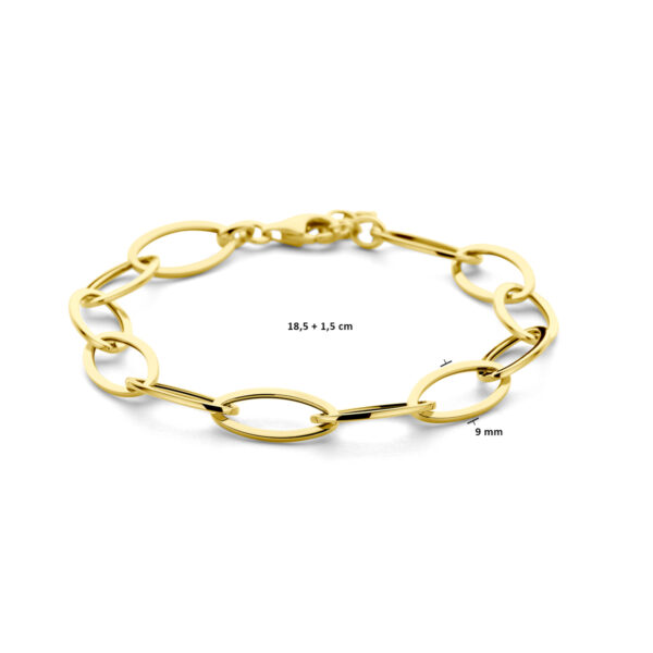 armband 9 mm 18,5 + 1,5 cm 14K geelgoud - Afbeelding 3