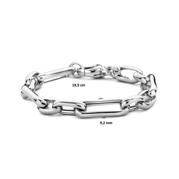 armband 9,2 mm 19,5 cm zilver gerhodineerd - Afbeelding 3