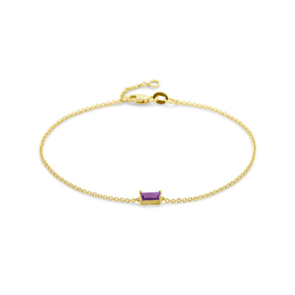 armband amethist 16,5 - 18 cm 14K geelgoud