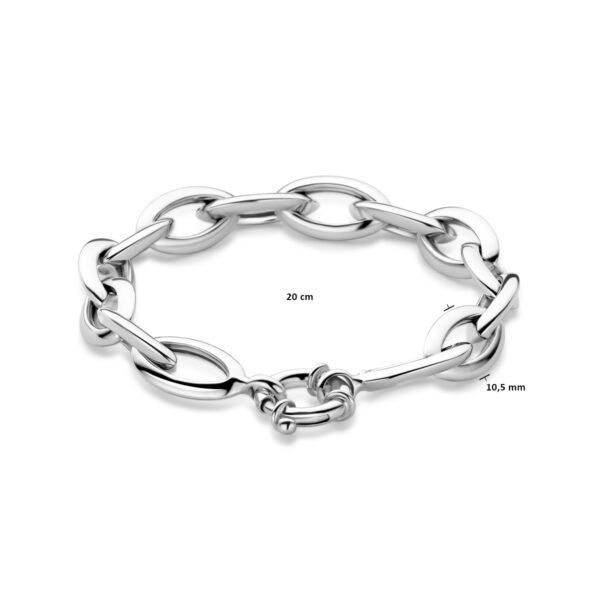 armband anker 10,5 mm 20 cm met groot springslot zilver gerhodineerd - Afbeelding 3