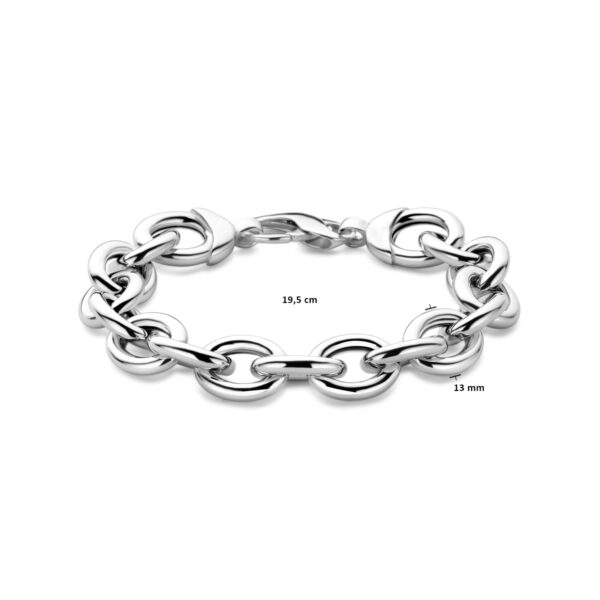 armband anker 13 mm 19,5 cm zilver gerhodineerd - Afbeelding 3