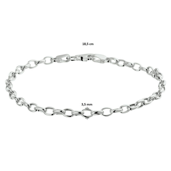 armband anker 3,5 mm 18,5 cm 14K witgoud - Afbeelding 3