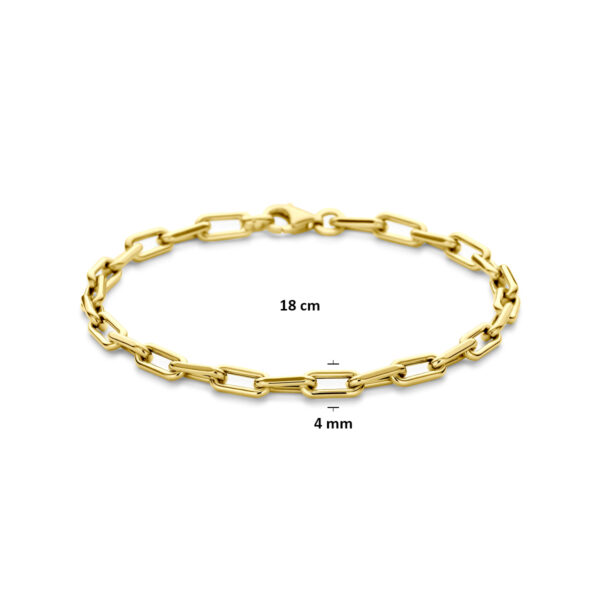 armband anker 4 mm 18 cm 14K geelgoud - Afbeelding 3