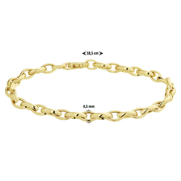 armband anker 4,5 mm 18,5 cm 14K geelgoud - Afbeelding 3