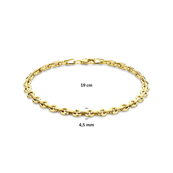 armband anker 4,5 mm 19 cm Silgold (geel met zilverkern) - Afbeelding 3