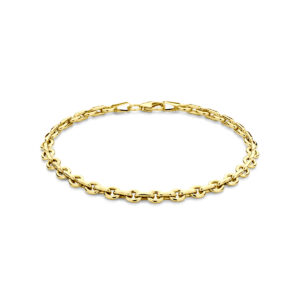 armband anker 4,5 mm 19 cm Silgold (geel met zilverkern)