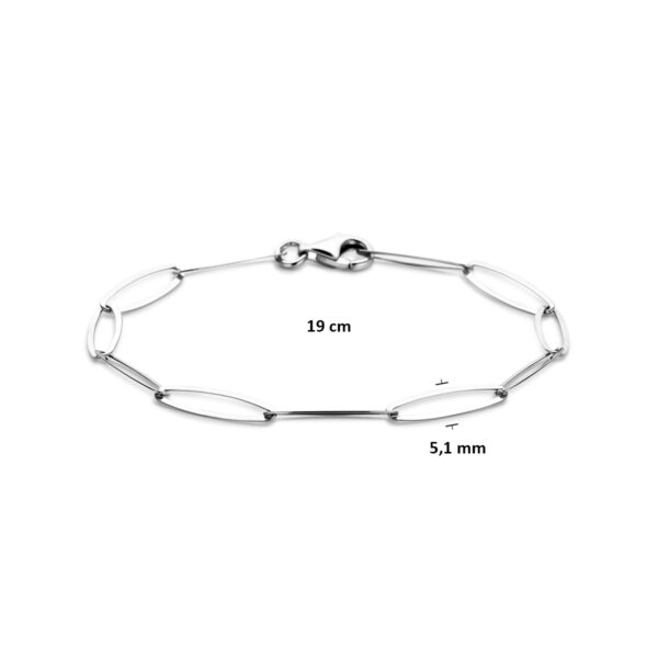armband anker 5,1 mm 19 cm zilver gerhodineerd - Afbeelding 3