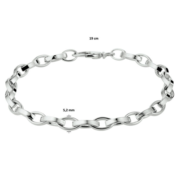 armband anker 5,2 mm 19 cm zilver gerhodineerd - Afbeelding 3