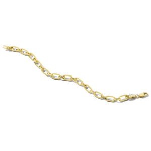 armband anker 5,5 mm 19 cm Silgold (geel met zilverkern)