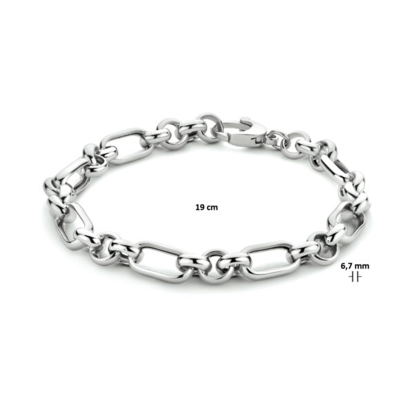 armband anker 6,7 mm 19 cm zilver gerhodineerd - Afbeelding 3