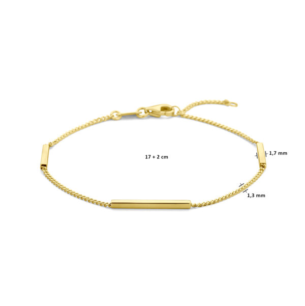 armband balkjes 17 – 19 cm 14K geelgoud - Afbeelding 3
