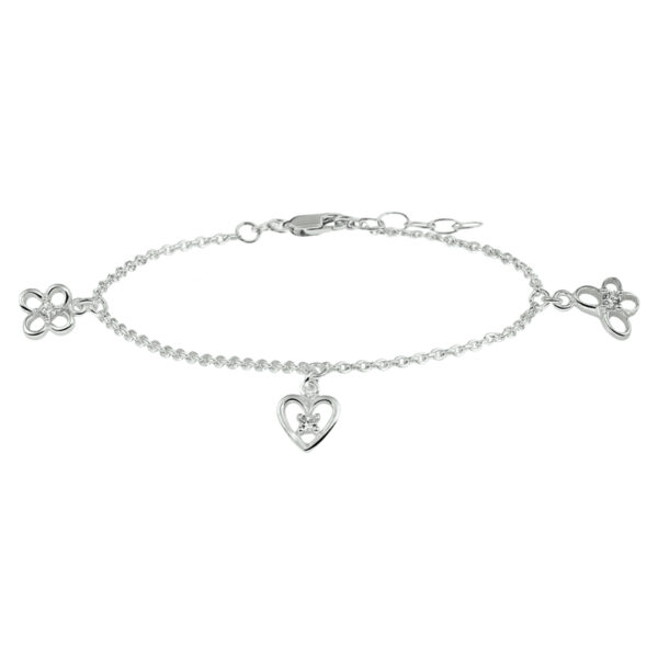armband bedel assortiment 13 + 2 cm zilver gerhodineerd