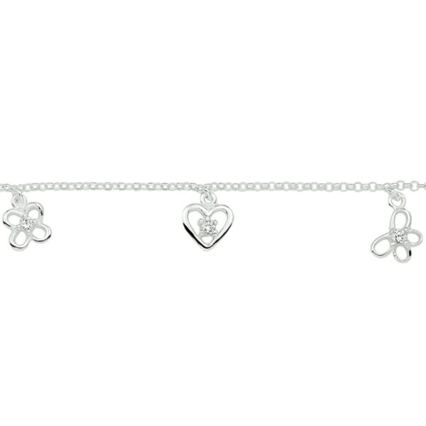 armband bedel assortiment 13 + 2 cm zilver wit - Afbeelding 2