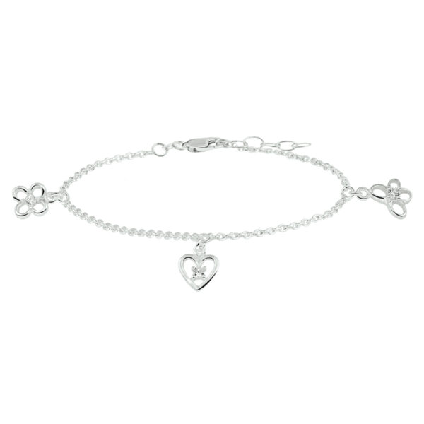 armband bedel assortiment 13 + 2 cm zilver wit