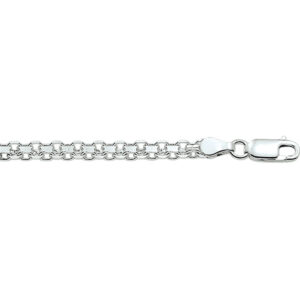 armband bismarck 4,3 mm 19 cm zilver gerhodineerd