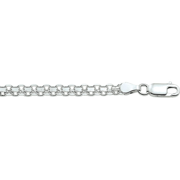 armband bismarck 4,3 mm 19 cm zilver gerhodineerd