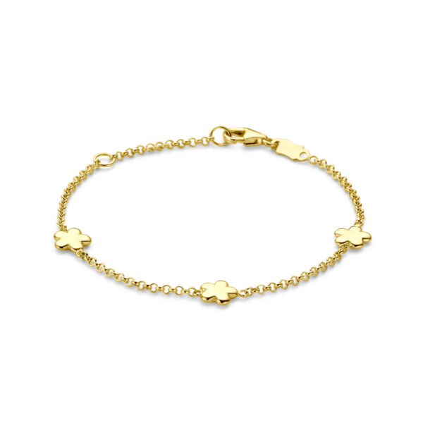 armband bloem 11 - 13 cm 14K geelgoud