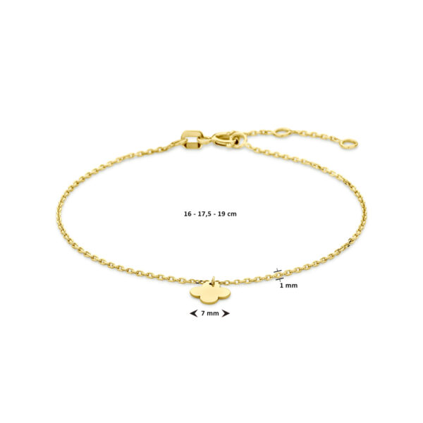 armband bloem 16 - 17,5 - 19 cm 14K geelgoud - Afbeelding 3