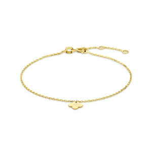 armband bloem 16 - 17,5 - 19 cm 14K geelgoud