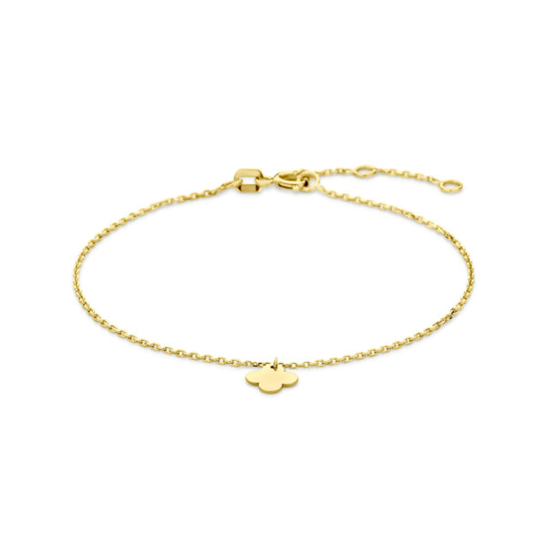 armband bloem 16 - 17,5 - 19 cm 14K geelgoud