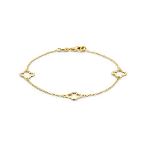 armband bloem 19 cm 14K geelgoud