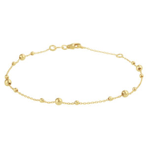 armband bolletjes 0,8 mm 16,5 - 18,5 cm 14K geelgoud