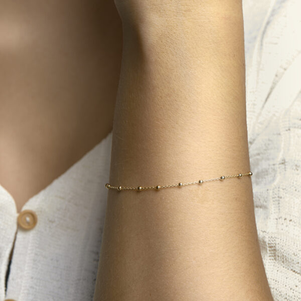 armband bolletjes 0,9 mm 18 cm 14K geelgoud - Afbeelding 2