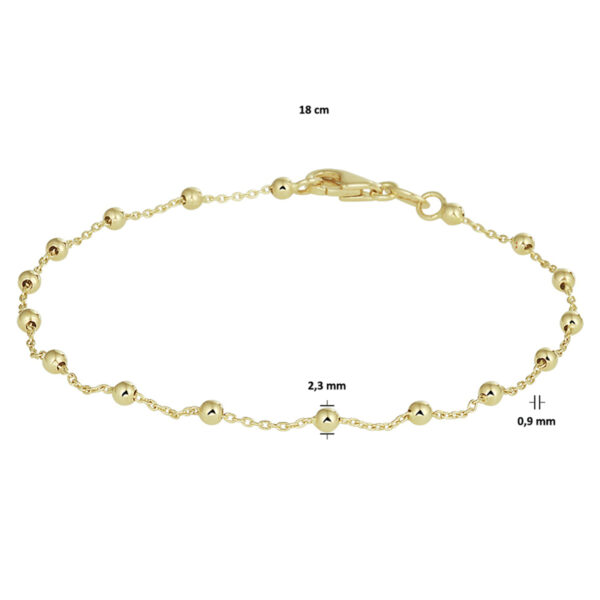 armband bolletjes 0,9 mm 18 cm 14K geelgoud - Afbeelding 3