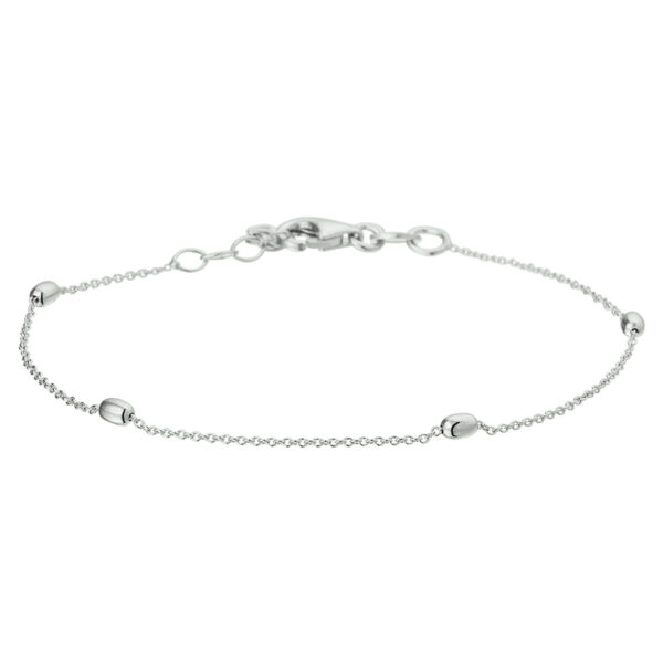 armband bolletjes 1,0 mm 17+ 2 cm zilver gerhodineerd