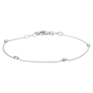 armband bolletjes 1,0 mm 17+ 2 cm zilver gerhodineerd