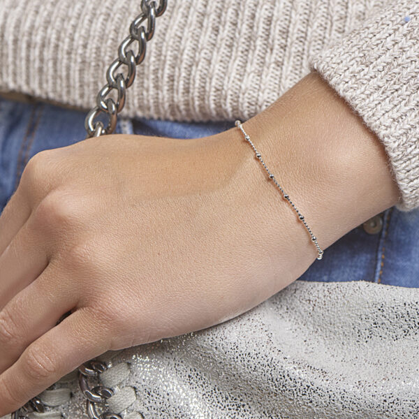 armband bolletjes 2,0 mm 16 + 3 cm zilver gerhodineerd - Afbeelding 2