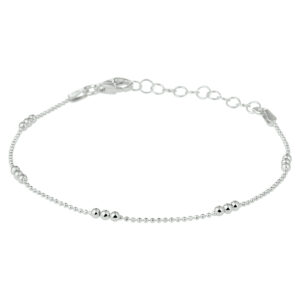 armband bolletjes 2,0 mm 16 + 3 cm zilver gerhodineerd