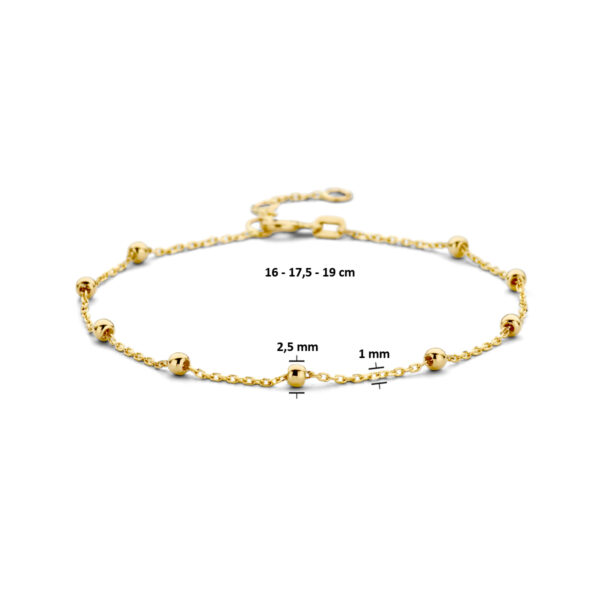 armband bolletjes 2,5 mm 16 - 17,5 - 19 cm 14K geelgoud - Afbeelding 3