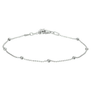armband bolletjes 2,5 mm 17 + 2 cm zilver gerhodineerd