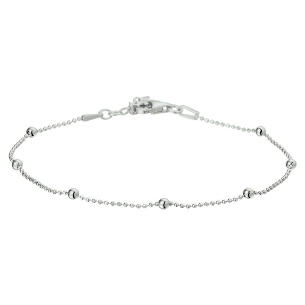 armband bolletjes 2,5 mm 17 + 2 cm zilver gerhodineerd