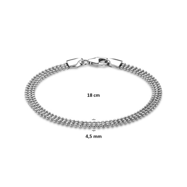 armband bolletjes 4,5 mm 18 cm zilver gerhodineerd - Afbeelding 3