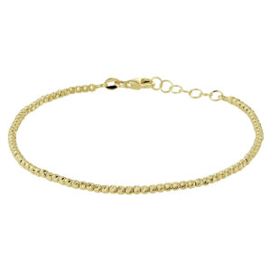 armband bolletjes gediamanteerd 2,0 mm 17 + 2 cm 14K geelgoud