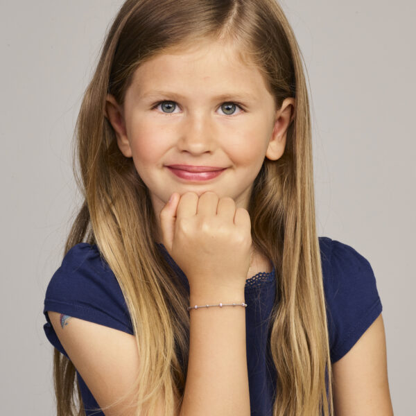 armband bolletjes roze emaille 13 + 3 cm zilver gerhodineerd - Afbeelding 2