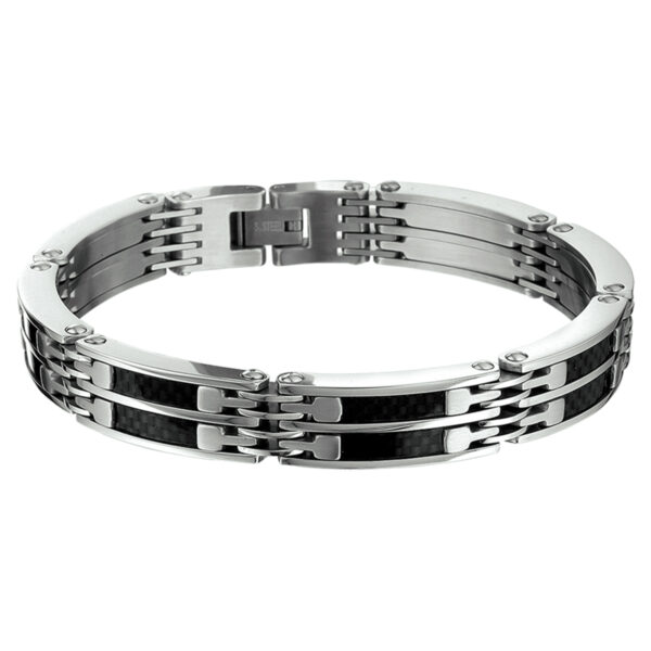 armband carbon 10 mm 21,5 cm edelstaal